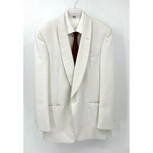 vintage 80s MIAMI VICE AFTER SIX tuxedo tux jacket shawl collar white formal 40L